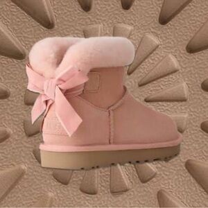 UGG Pink Bow Shearling Boot